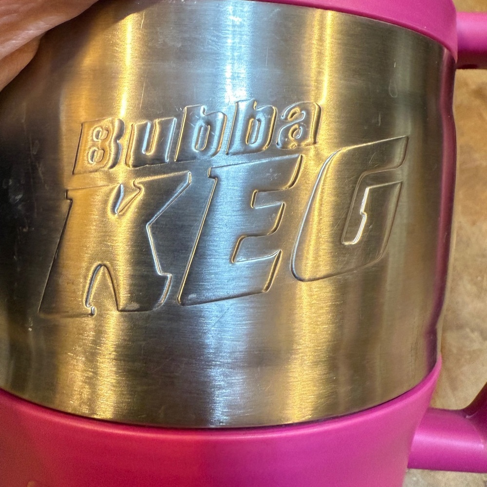 Bubba Keg Pink and Silver Travel Mug Stainless Steel Pink Plastic Huge Thermal - Picture 12 of 14